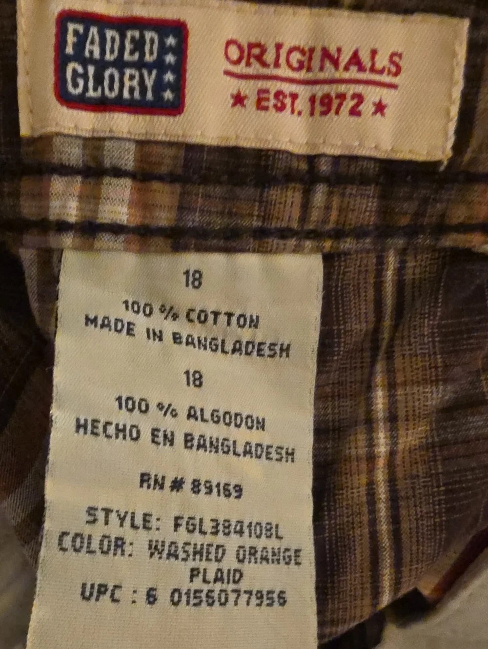 Faded Glory Originals Women’s Plaid Casual Shorts in Brown 18